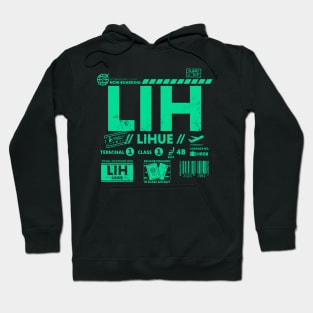 Vintage Lihue Kauai LIH Airport Code Travel Day Retro Travel Tag Hawaii Hoodie